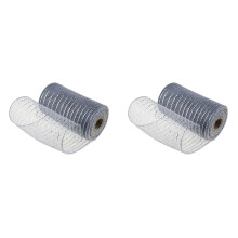 Gaaslint voor kransen, zilverkleurig, 15 cm x 9,75 m, 2 stuks