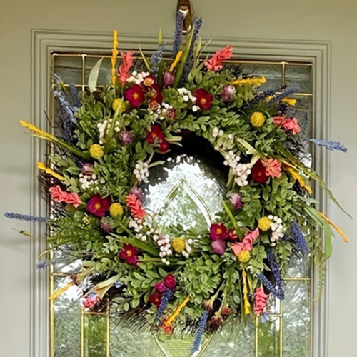 Lssam Wreath for Front Door 45 cm Spring Summer Decor