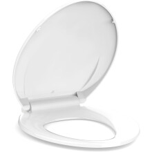Toilet Seat Plastic Soft-Close Round Elongated 17/19 Inch