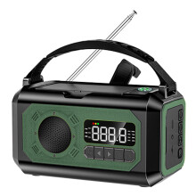 Handvevad radiokompassficklampa solcellsbank
