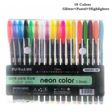 Gel Pen Set Pastel Metallic Neon Glitter 18 colors