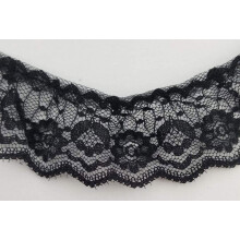 Black ruffled lace trim 12 yards