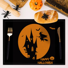 Halloween placemats linen heat-insulating 4 pcs