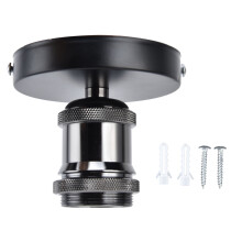 Oprawka do lampy vintage, czarna, 100-240V, uchwyt sufitowy