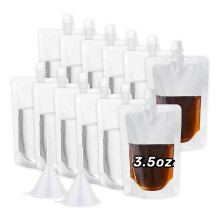 Reusable Plastic Flasks Pouches 3.5 oz 50 pcs