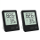 Hygrometer, Raumthermometer, Schwarz, 2er-Pack 2