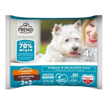 FRENDI Turkey and game pieces in a delicate sauce - wet dog food - 4x100g