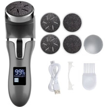 Lijadora eléctrica recargable para pedicura Black Head de 5 pulgadas, IPX7, resistente al agua, 2 velocidades, eléctrica.