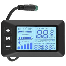 Pantalla de 5 pines para bicicletas motorizadas de 36V/48V, pantalla LCD para bicicletas motorizadas, muestra velocidad, batería y kilo