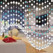 Mirror curtain crystal glass bead curtain blue