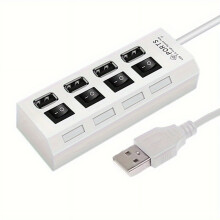 USB 2.0-hub med 4 och 7 portar och LED-strömindikator