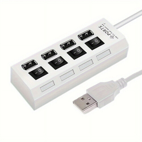 Hub USB 2.0 de 4 e 7 portas com indicador de energia LED