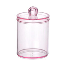 Bathroom Jar Black Plastic Storage Box for Cotton Balls and