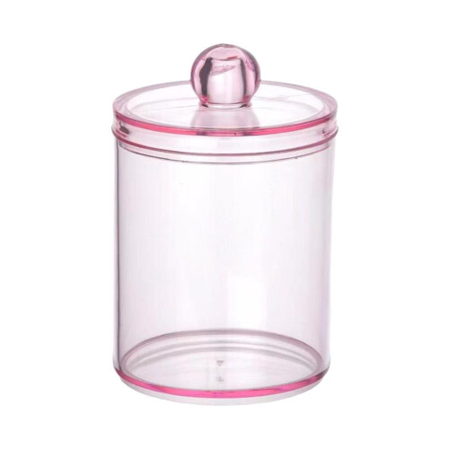 Bathroom Jar Black Plastic Storage Box for Cotton Balls and