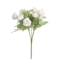 Strauß weißer künstlicher Seidenrosen für Zuhause und Hochzeit