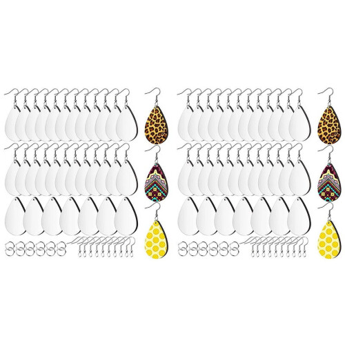 Sublimation Blank Earrings Teardrop Shape 120 pcs