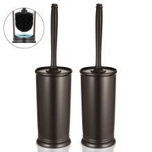 Escova de vaso sanitário e suporte (2 unidades) com cabo longo.