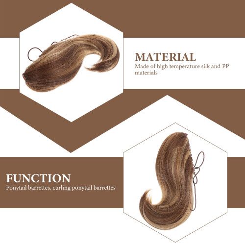 Light Brown Ponytail Hair Extension Synthetic Claw Clip 2