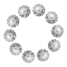 Rhinestone Alloy Flatback Buttons for DIY Craft 10 pcs
