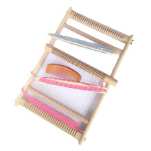 Wooden Weaving Loom Toy for Kids, Tabletop Craft Kit