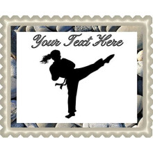 Karate Girl Topper 7.5 x 10 inch rectangular