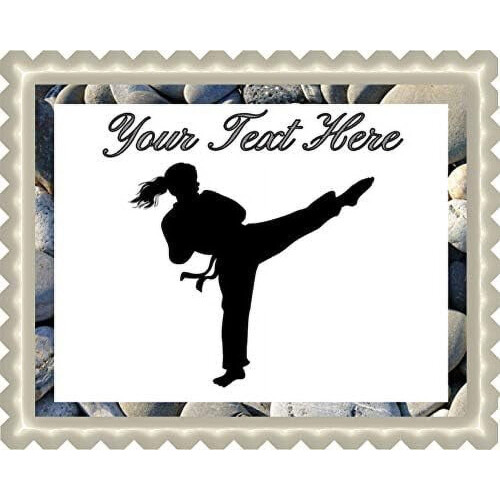 Karate Girl Topper 7.5 x 10 inch rectangular