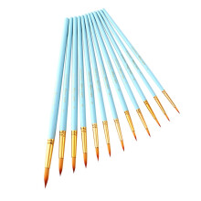 Professional wooden paint brush set with nylon hair 12 pcs