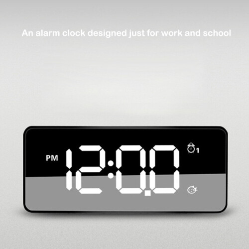 LED Digital Alarm Clock with USB Charger and Mirror Gold 1