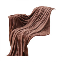 Coperta rinfrescante in flanella di pile di corallo, 1 pezzo, colore caffè