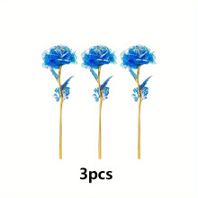 Goldene Folienrosen-Imitationsblumen, 3 Stück