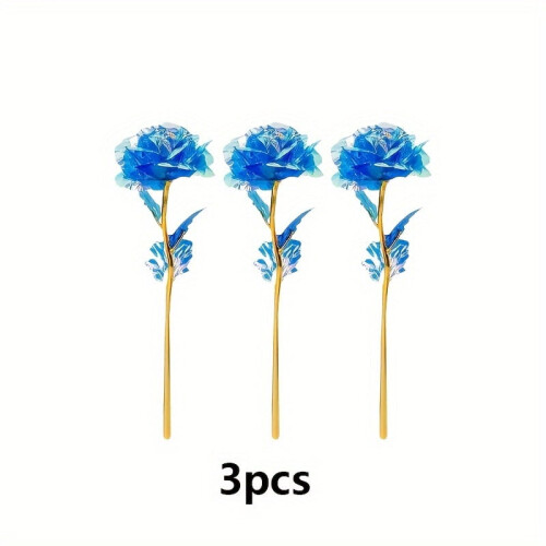 Goldene Folienrosen-Imitationsblumen, 3 Stück