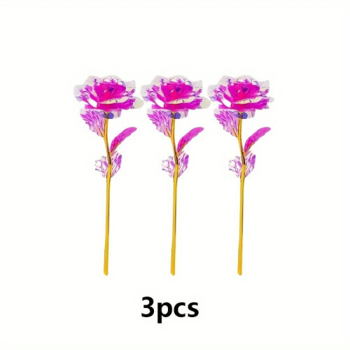 Goldene Folienrosen-Imitationsblumen, 3 Stück