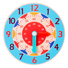 Mojoyce Montessori wooden clock toy for children sky blue