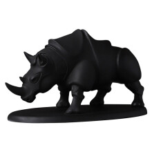 Resin rhinoceros figurine wildlife collectible black