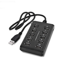 Hub cu 10 porturi alimentat prin USB 2.0 pentru PC și laptop