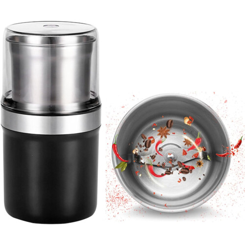 Electric Coffee Grinder with Stainless Steel Bowl