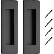Recessed Finger Pulls Brushed Black Stainless Steel 2 Pack
