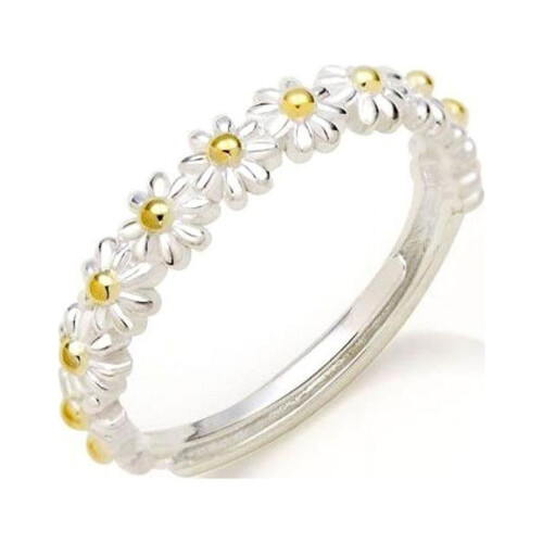 Sterling Silver Daisy Flower Stacking Ring Adjustable 1