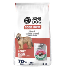JOHN DOG Good Form Medium and large breeds Pork with beef - dry dog food - 3kg