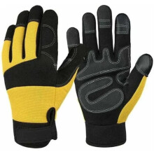 Guantes resistentes a cortes de motosierra - Sin marca - Talla XL - Protección de 20 m/s - Palma de cuero reforzada - Cierre de velcro