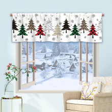 Christmas Snowman Curtains Rod Pocket White Snowflake