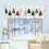 Christmas Snowman Curtains Rod Pocket White Snowflake 1