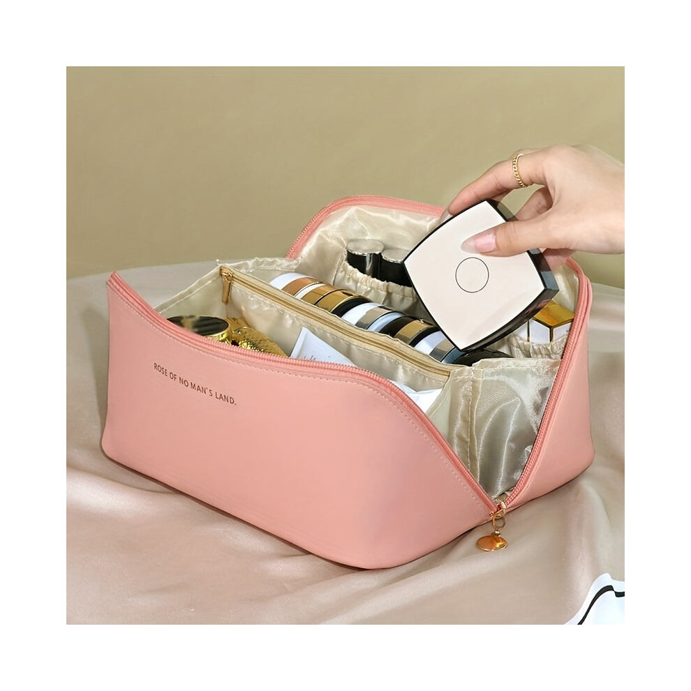Lightweight travel makeup bag with zipper