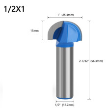 Giotán ródaire srón cruinn LLDI carbide soladach 1/2shank dhá
