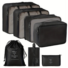 Reispakblokkenset - Bagage-organizers van gaas, 7 stuks