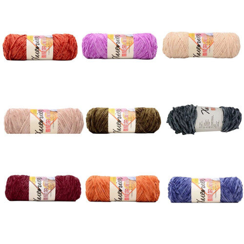 Fir de catifea tip chenille OOKWE, 100 g, culoare uni 2
