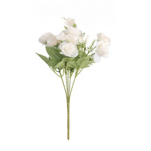 Strauß aus weißen künstlichen Seidenrosen für Hochzeiten und Zuhause
