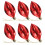 Red Peach Christmas Ornaments Shatterproof 6pcs 7