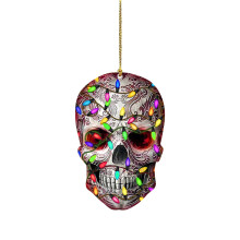 Ornament de Crăciun cu craniu, decorațiune DIY pentru brad, 1 bucată