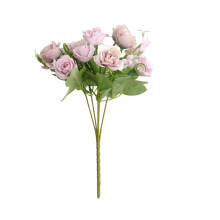 Weißer künstlicher Rosenstrauß aus Seide, Blumenarrangement für